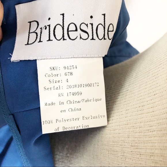 Brideside Mary Kate V Neck Bridesmaids Dress Gown Blue Size 4 - Picture 6 of 7